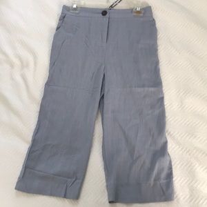 NEVER WORN Blue Cropped Linen Pants